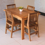 Conjunto Mesa Jantar Redonda 1,20m 4 Cadeiras Country Madeira