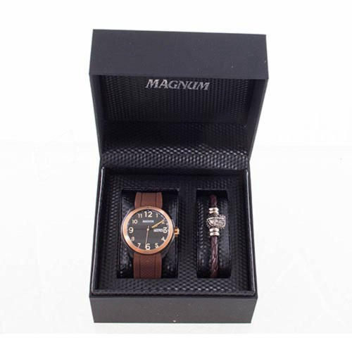 Relógio Magnum Sports MA34843P Quartz Pulseira de Couro Marrom em