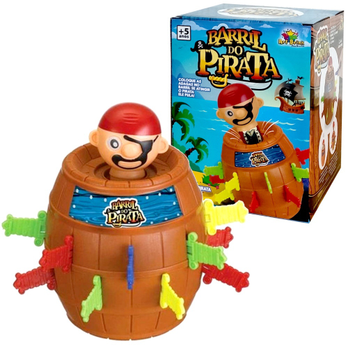 Kit Jogo Pula Pirata Barril + Jogo Pula Macaco no Seu Galho