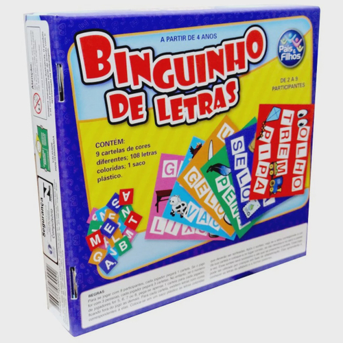 Jogo Didatico e Educativo Bingo Letras +5 Anos Grow