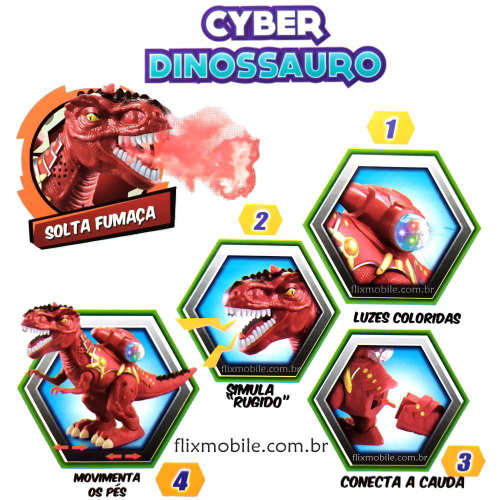 Tiranossauro Rex - Dinossauro - Luz, Som e Fumaça - Toyng - Ref 42492 -  Zambra