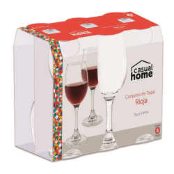 Conjunto de 6 taças vinho rioja 318ML - Casual Home Menor preço em Conjunto de 6 taças vinho rioja 318ML - Casual Home