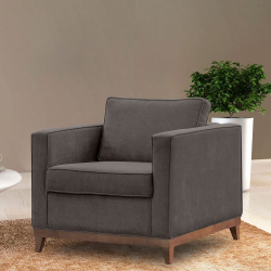 Poltrona Decorativa Aspen Suede Cinza - D'Monegatto Menor preço em Poltrona Decorativa Aspen Suede Cinza - D'Monegatto