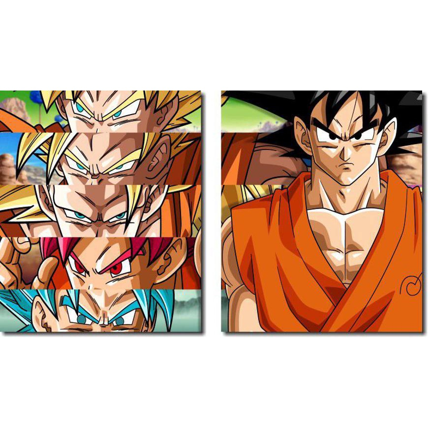 Quadro Decorativo Dragon Ball Z Goku Sayajin 2 Peças M13 no Shoptime