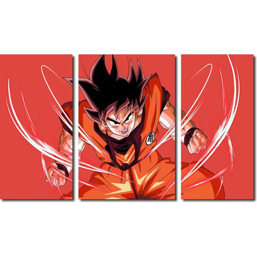 Quadro Dragon Ball Sayajins decorativo Tela em Tecido