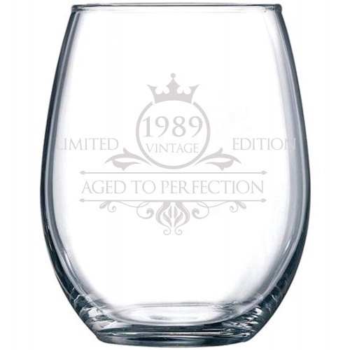 1989 Limited Edition 1989 Birthday Gifts For Women And Men Wine Glass Funny Vintage Anniversary Gift Ideas For Mom Dad Husband Or Wife 440ml Glasses For Red Or White