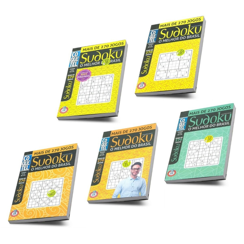 Sudoku 5 Volumes + 1,3 Mil Jogos Coquetel Fácil Médio em Promoção na  Americanas