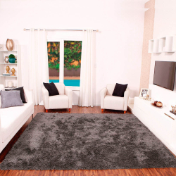 Tapete para Sala Shaggy Requinte Casa Dona 100x150cm Cinza Menor preço em Tapete para Sala Shaggy Requinte Casa Dona 100x150cm Cinza