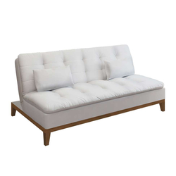 Sofá-Cama 3 Lugares Casal Premium Base e Pés de Madeira Branco Menor preço em Sofá-Cama 3 Lugares Casal Premium Base e Pés de Madeira Branco