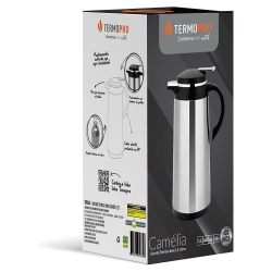 Garrafa Térmica Termopro Camélia Preta Inox 1L Menor preço em Garrafa Térmica Termopro Camélia Preta Inox 1L