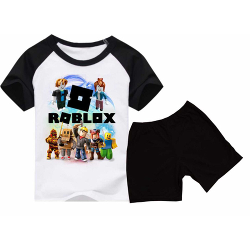 Roblox-Pijama impresso de desenho animado infantil, calça de manga curta,  presente de aniversário, jogo, novo, primavera, verão, 2 peças, 2023