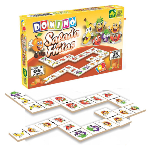 Jogo Educativo Pedagógico Infantil Dominó De Animais 28 Peças Carimbras :  : Bebês