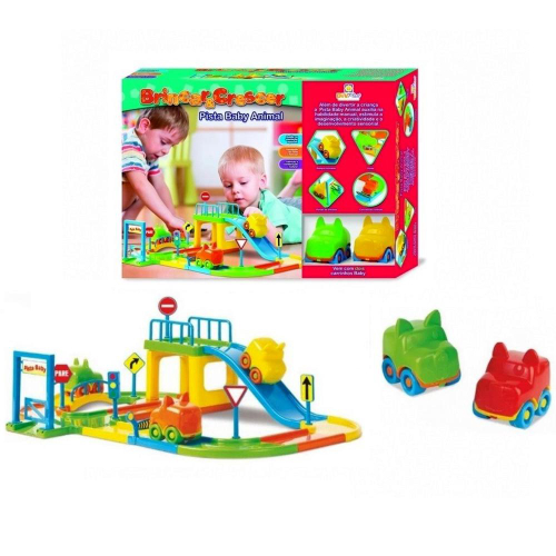 Pista De Carrinhos Brinquedo Corrida Infantil Com 2 Carrinhos