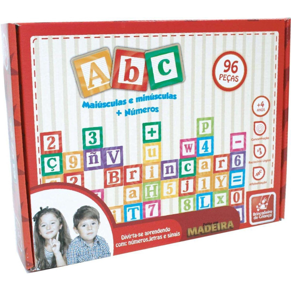 Jogo Educativo abc Maiusculas e Minusculas 96 Pcs + 4 Anos no Shoptime