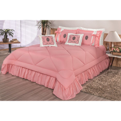 Kit Cobre Leito Esplendore Casal Queen 5 Peças Colcha Salmão é boa?