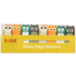 Marcador Pagina Adesivo Coruja 15 Folhas Multicolors Eagle