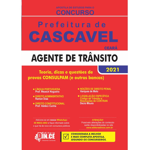 . Apostila Agente De Trânsito - Pref. Cascavel- Teoria E Questões ...