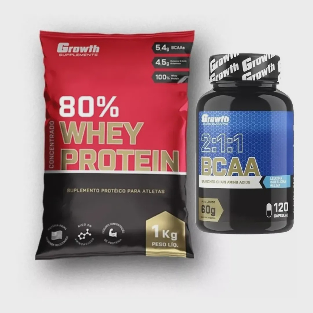 Whey Protein 1kg Bcaa 120 Caps Growth Supplements Em Promoção Ofertas Na Americanas 1292