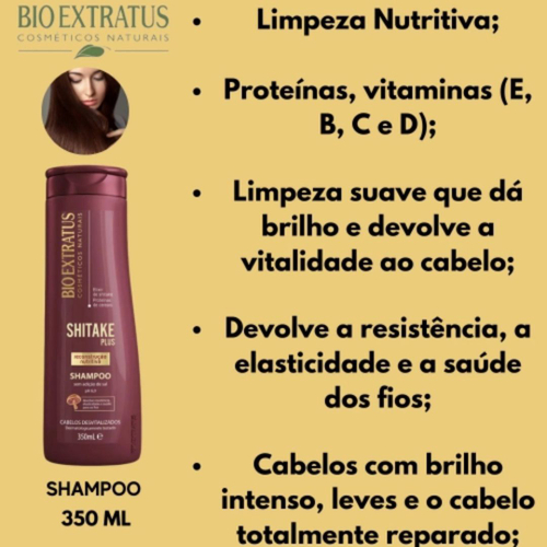 Shampoo Shitake Plus Bio Extratus 350ml