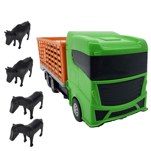 Caminhão de Brinquedo Boiadeiro Cowboy Truck com Animais