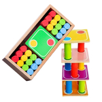 Jogo Torre Inteligente Madeira Montessori Estratégico Brinquedo Educativo Menino Menina Equilíbrio 3 Anos