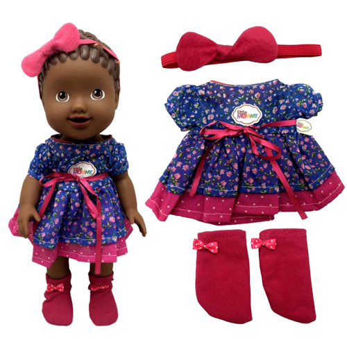 Conjunto Roupa Roupinha E Acessórios Para Boneca Bebê Little Mommy Mattel -  Vestido Azul Tiara E Meias - Compatível Com Bonecas Baby Alive E My Little  Collection - Pupee Brinquedos no Shoptime