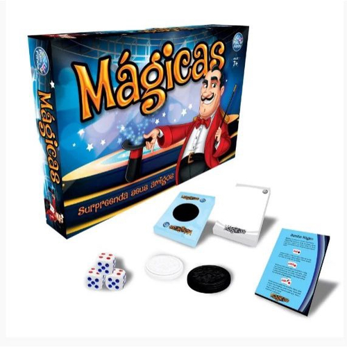 Jogo truque de magicas educativo tabuleiro com dicas + 7 anos em