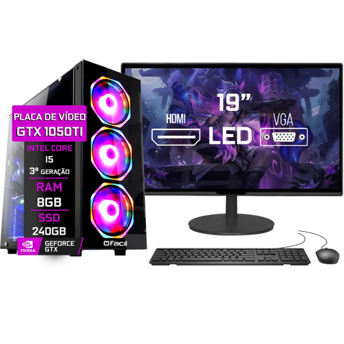 Pc Gamer Completo I5 Gt730 Hd1tb 8gb Fonte 500w E Monitor 19