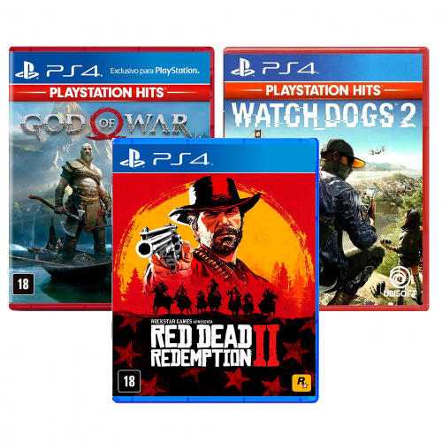 Combo de Jogos PS4 - Red Dead Redemption 2 God Of War Watch Dogs 2 em  Promoção na Americanas