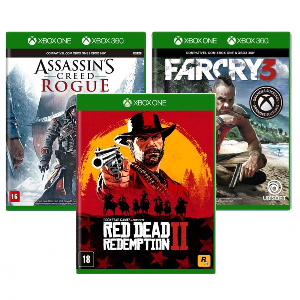 Xbox One Red Dead Redemption2+assassins Creed Rogue+far Cry3