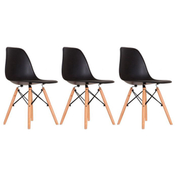 Kit 3 cadeiras eames dsw preta - tiffany Menor preço em Kit 3 cadeiras eames dsw preta - tiffany