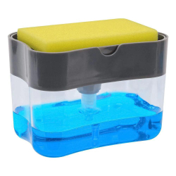 Dispenser Detergente 2 Em 1 Esponja Limpeza Louça Dosador Menor preço em Dispenser Detergente 2 Em 1 Esponja Limpeza Louça Dosador