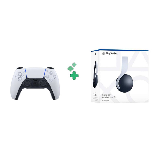 Controle Ps5 Dual Sense - PlayStation5 + Headset Sem Fio Sony