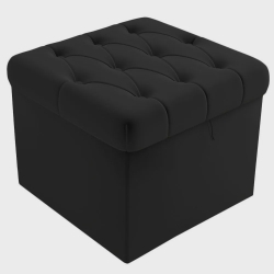 Puff Baú Capitonê Quadrado Suede Preto - D'Rossi é boa?