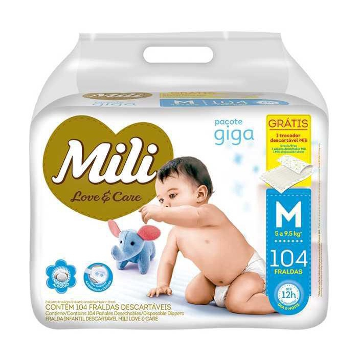 FRALDA MILI LOVE&CARE GIGA XXG 56 UNIDADES