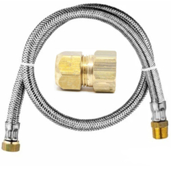 Menor preço em Kit Instalação Gás Encanado Mangueira 80Cm + Adaptador