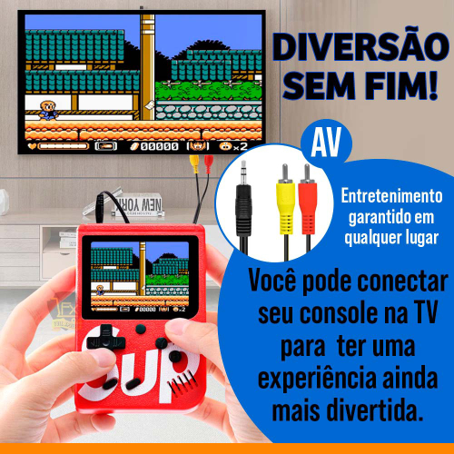 Vídeo Game Sup Retrô Portátil Tela LCD 400 Jogos Internos Anos 80 90  Promoção - POINT MIX ACESSORIOS