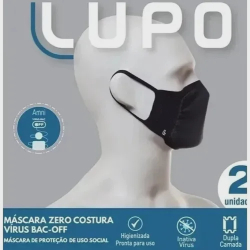 Kit com 2 Máscaras lupo Bac Off Zero Costura - Unissex - Cor Preta Menor preço em Kit com 2 Máscaras lupo Bac Off Zero Costura - Unissex - Cor Preta
