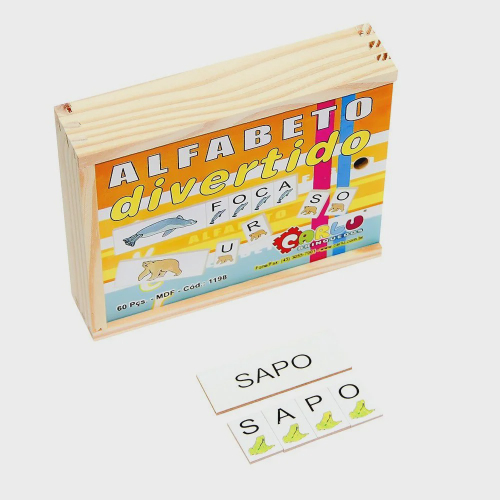 Jogo Educativo Alfabeto Silábico 360 pçs em MDF - Jottplay