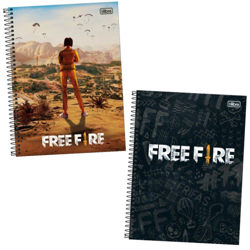 Caderno Espiral Pequeno Capa Dura Free Fire 80 Fls Tilibra