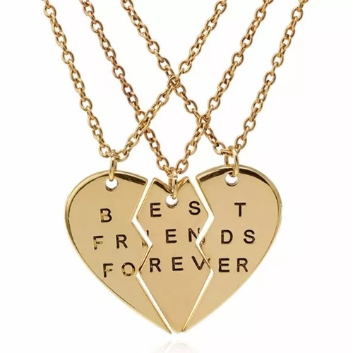 Colar Da Amizade Best Friends Melhores Amigas Coração 3 Pçs em Promoção na  Americanas