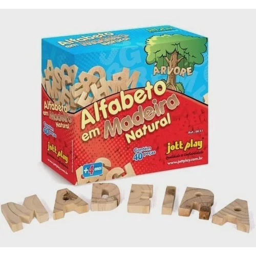 Alfabeto Móvel Madeira 40 Pçs Material Educativo Pedagógico No Shoptime