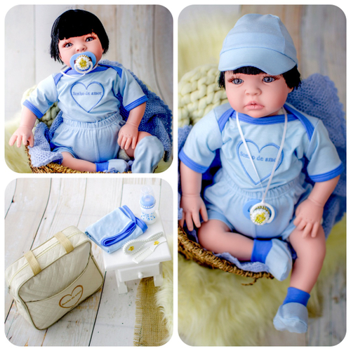 Bebe Reborn Menino Principe Enxoval + Bolsa Maternidade