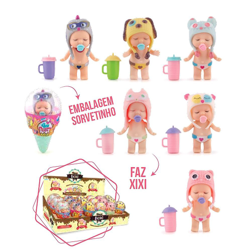 Boneca Doce Bebe Sorvetinho FAZ Xixi Galo Polibrinq KB002 – Starhouse Mega  Store