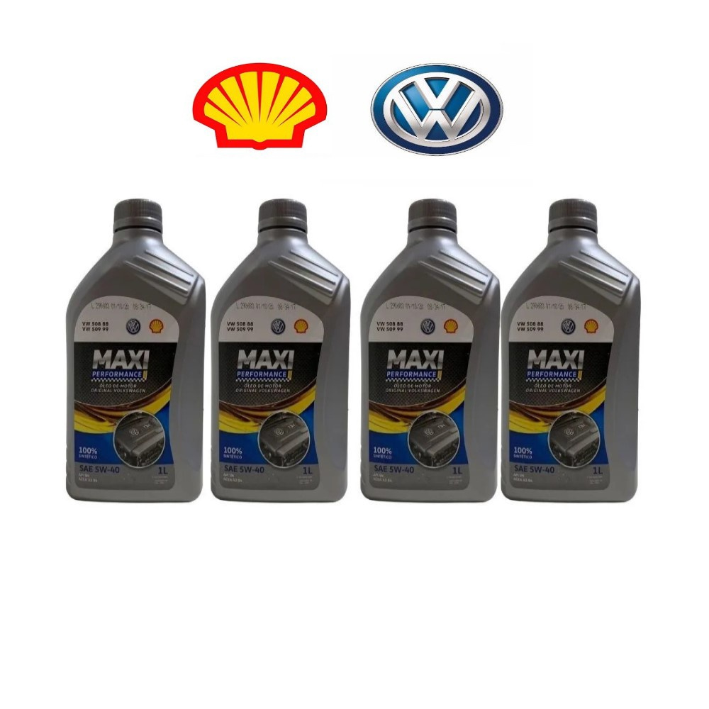 Kit Oleo De Motor Volkswagen Original Shell api-sn 5w40 100% Sintético ...