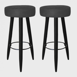 Kit 02 Banqueta Alta Lia Para Cozinha Bar Balcão Bistrô Pé Palito Preto Suede Preto - Ahazzo Móveis Menor preço em Kit 02 Banqueta Alta Lia Para Cozinha Bar Balcão Bistrô Pé Palito Preto Suede Preto - Ahazzo Móveis