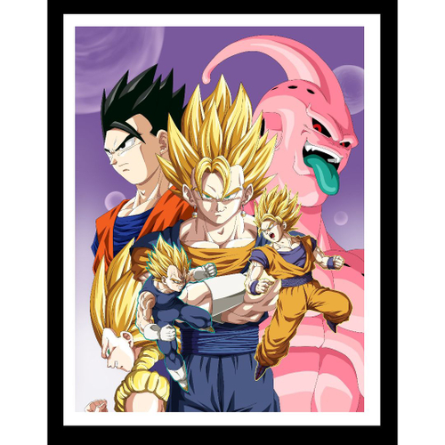 Quadro Grande Decorativo 60x40 Desenho Majin Boo Dragon Ball Arte