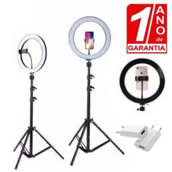 Ring Light de 26cm com Tripé de 2,10m com 1 Ano de Garantia Menor preço em Ring Light de 26cm com Tripé de 2,10m com 1 Ano de Garantia