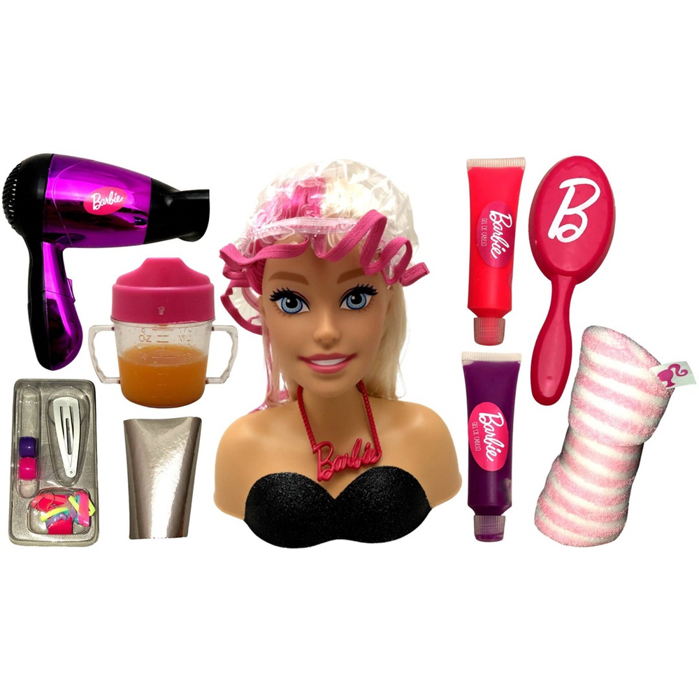 Brinquedo Bonecas Busto Barbie Styling Hair Salão De Beleza