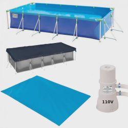 Piscina Premium Retangular Estrutural 10.000 L + Capa + Forro + Bomba 110v Menor preço em Piscina Premium Retangular Estrutural 10.000 L + Capa + Forro + Bomba 110v
